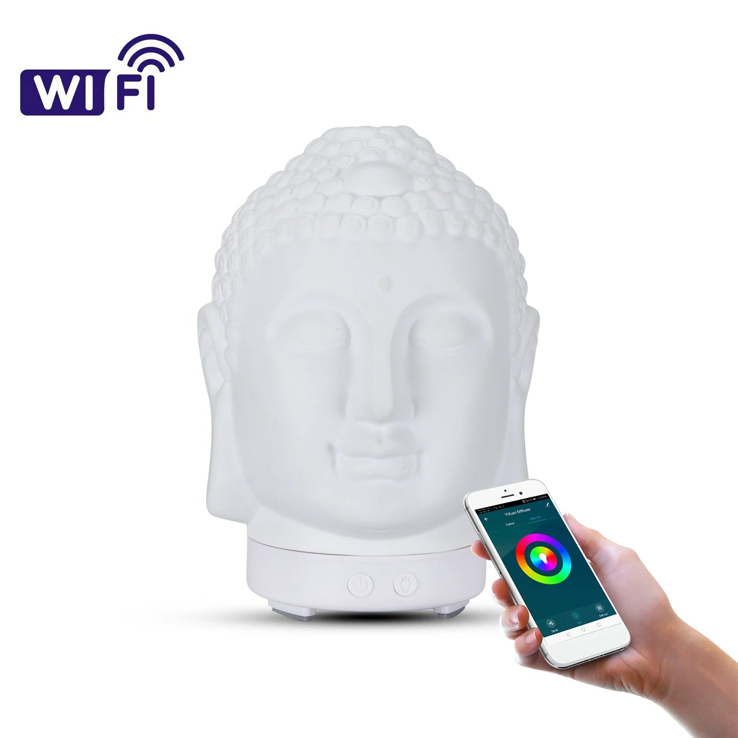 Wifi Control Air Humidifier Aroma Essential Oil Diffuser 7 Colors LED Night Light Cool Buddha Mist Maker Aromatherapy For Home