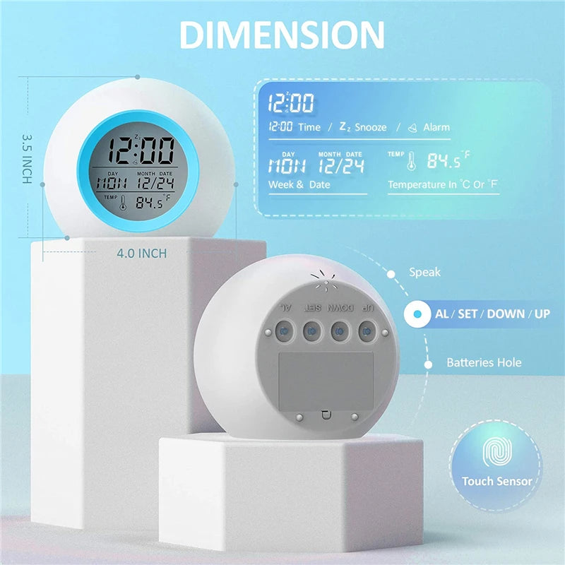 Kids Digital Alarm Clock with Night Light