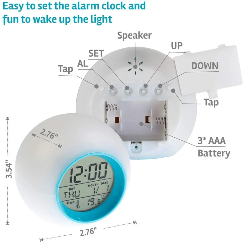 Kids Digital Alarm Clock with Night Light