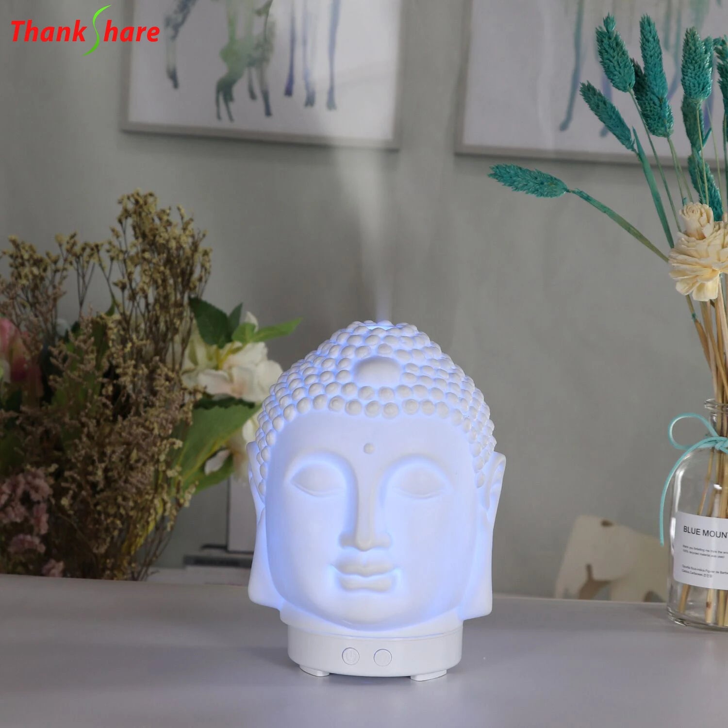Wifi Control Air Humidifier Aroma Essential Oil Diffuser 7 Colors LED Night Light Cool Buddha Mist Maker Aromatherapy For Home