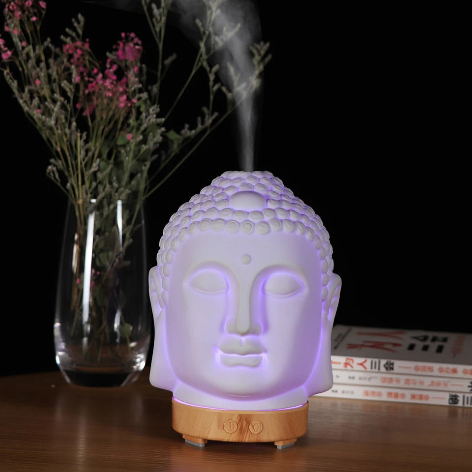 Wifi Control Air Humidifier Aroma Essential Oil Diffuser 7 Colors LED Night Light Cool Buddha Mist Maker Aromatherapy For Home