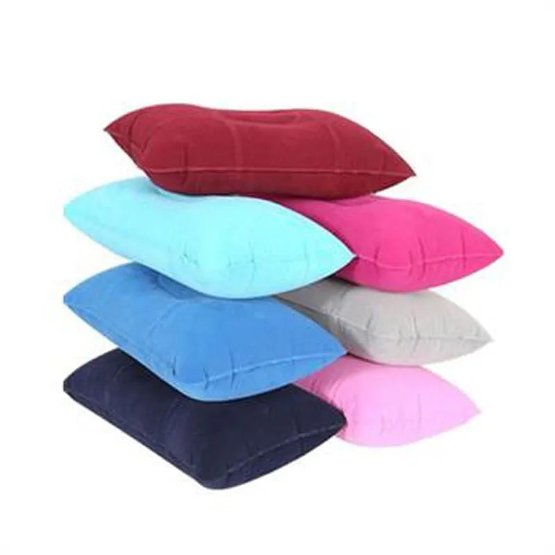 Portable Ultralight Inflatable PVC Nylon Air Pillows Camping Sleep Cushion Travel Hiking Beach Car Plane Head Rest Camp Gears