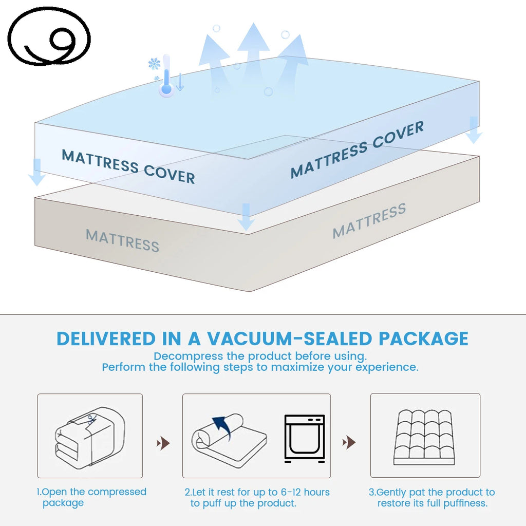 Cooling Waterproof Fitted Mattress Topper