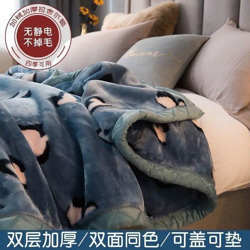 Weighted Raschel Plush Warm Blanket