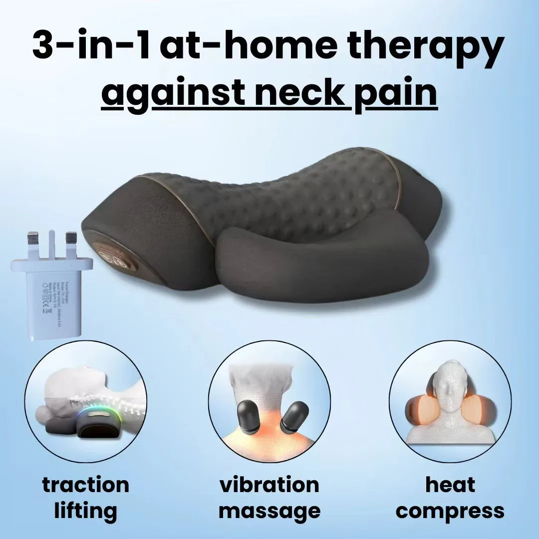 3-in-1 Heated Neck & Spine Massage Pillow