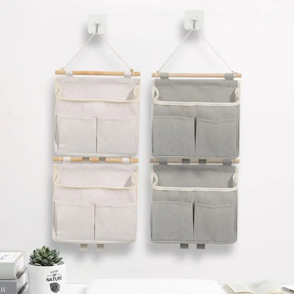 Wall-Mounted Bedside Organizer – Multi Pocket
