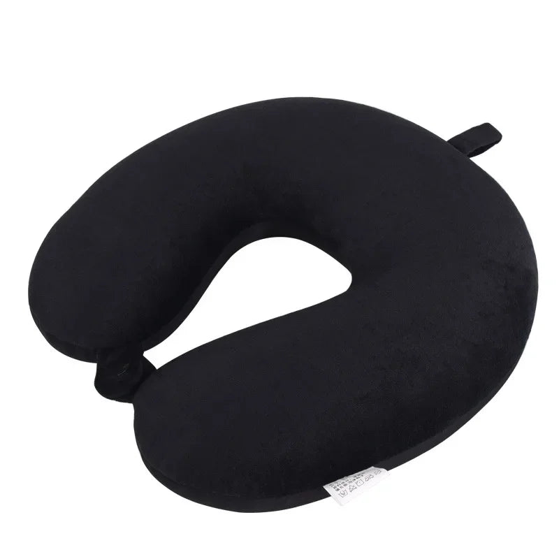 Memory Foam Travel Neck Pillow with Snap Strap