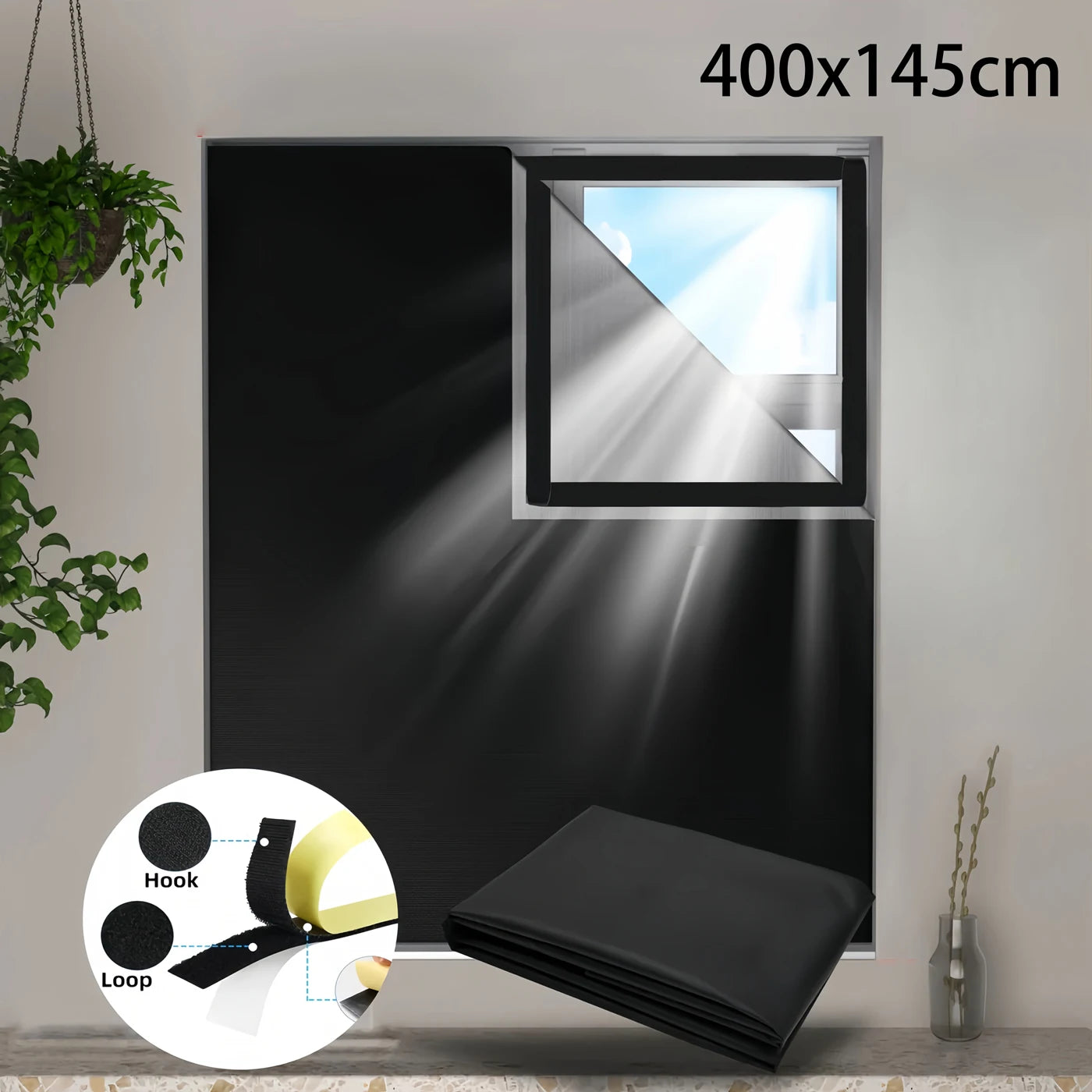 100% Blackout Window Cover Privacy Film Cloth
