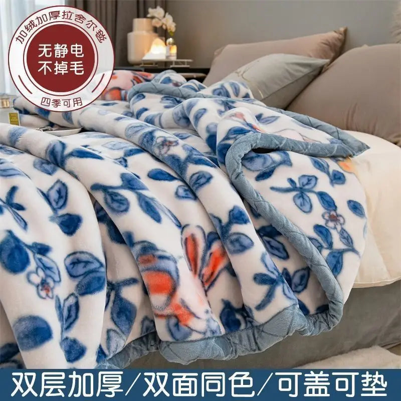 Weighted Raschel Plush Warm Blanket