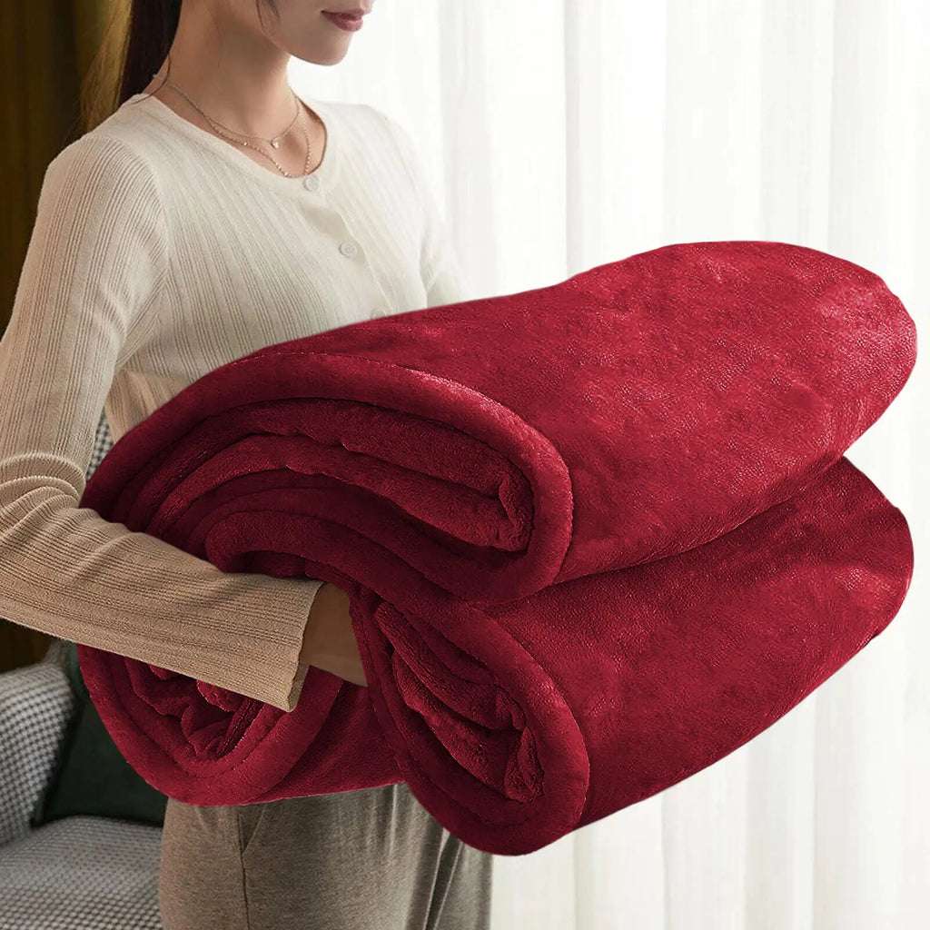 Fleece Plush Soft Blanket for Sofa & Bed