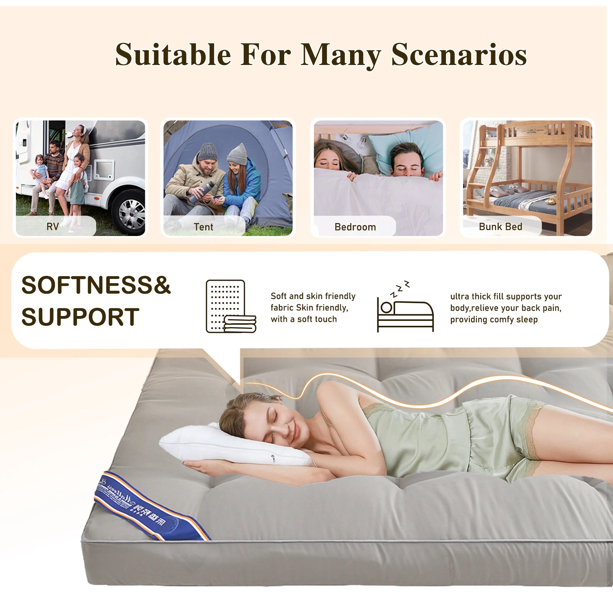 Cooling Plush Pillow Top Mattress Topper