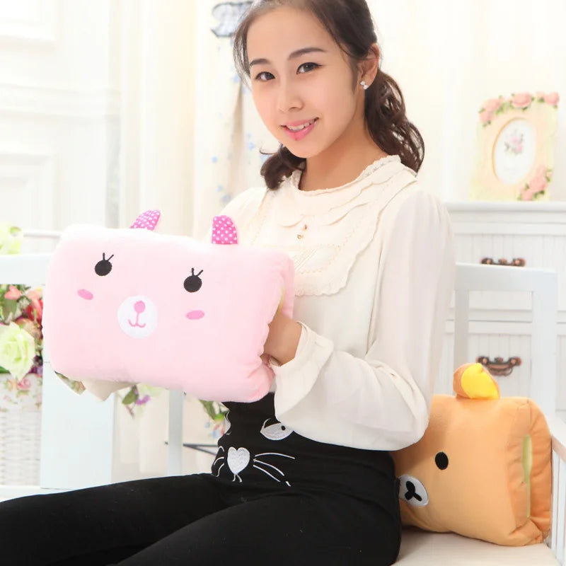 Hand-Warming Plush Nap Pillow Cushion