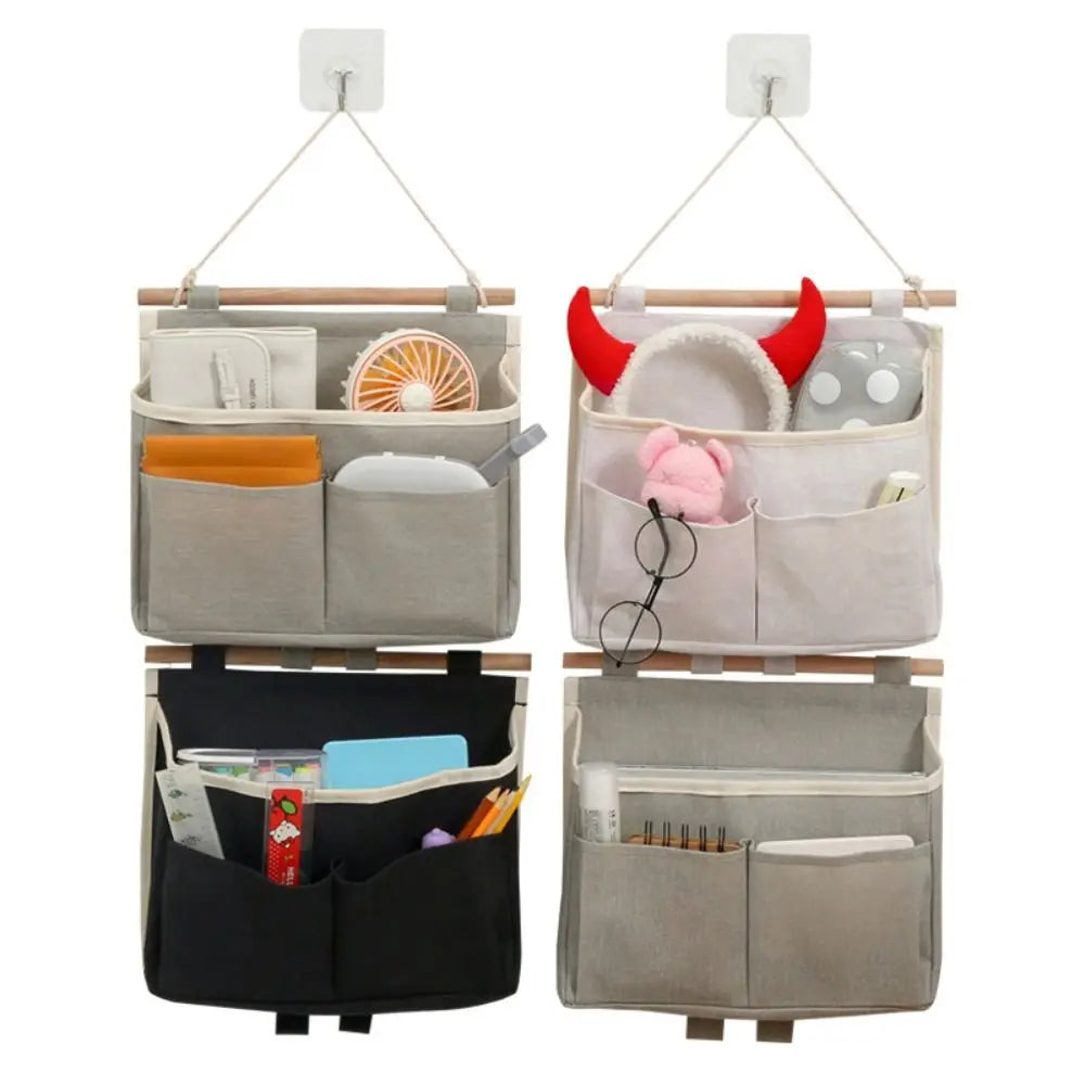 Wall-Mounted Bedside Organizer – Multi Pocket