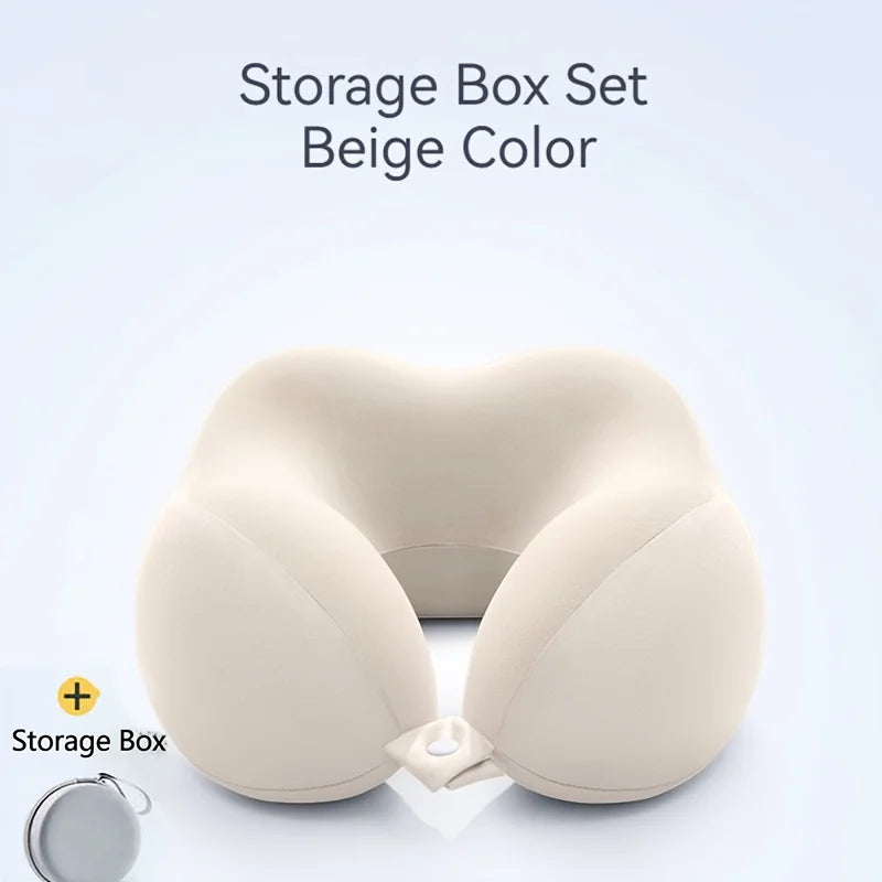U-Shaped Travel Neck Pillow with Storage Bag