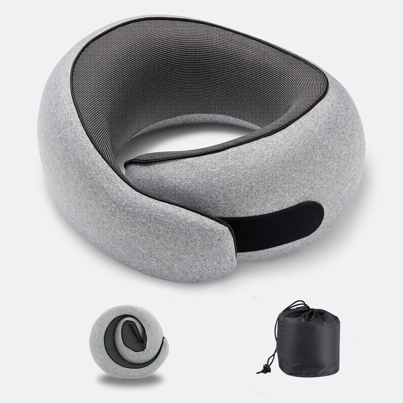 Snail-Shaped Memory Foam U-Shaped Travel Pillow