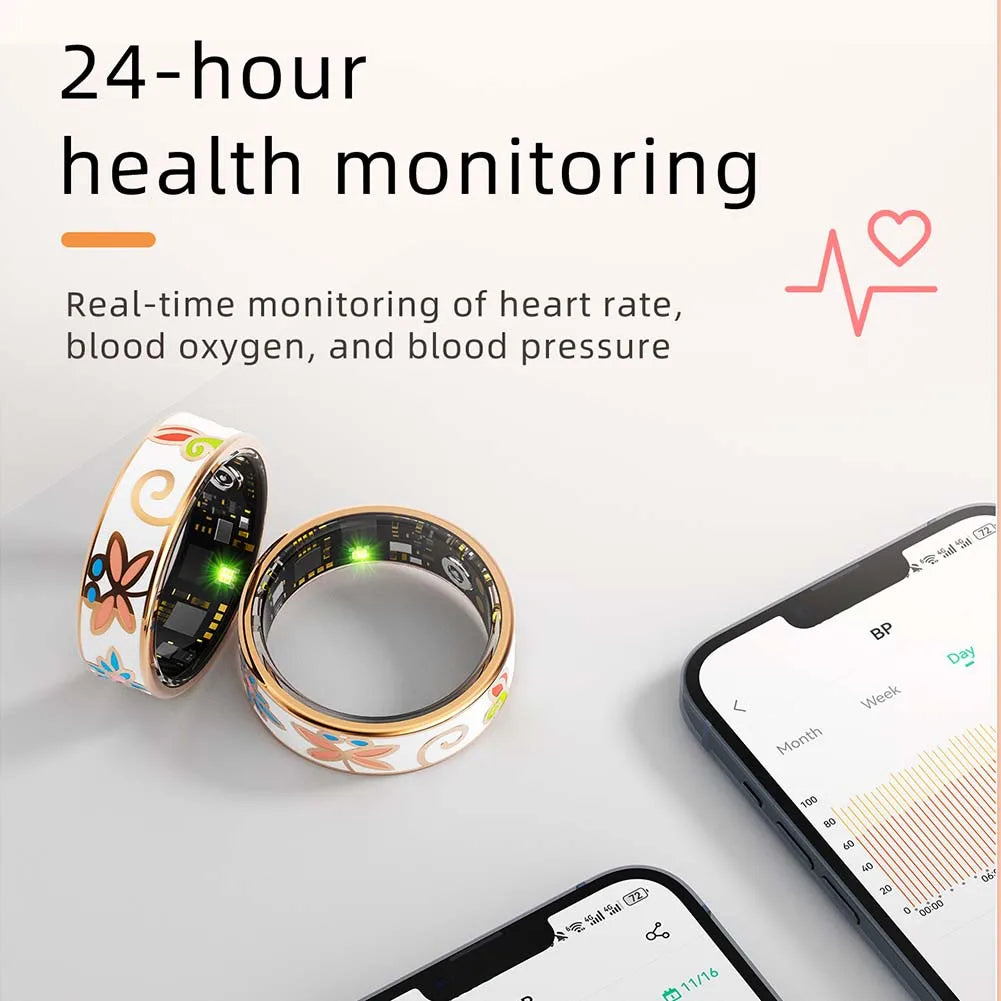Color Enamel Smart Ring Health Tracker