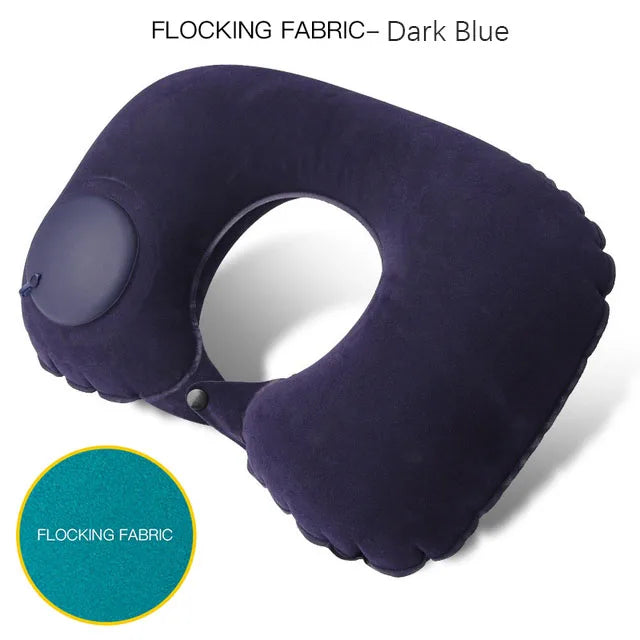 Inflatable U-Shaped Travel Neck Pillow