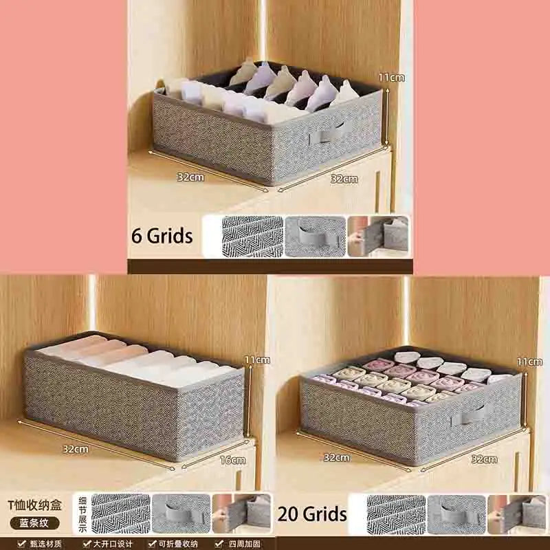 Multi-Compartment Underwear Organizer Box