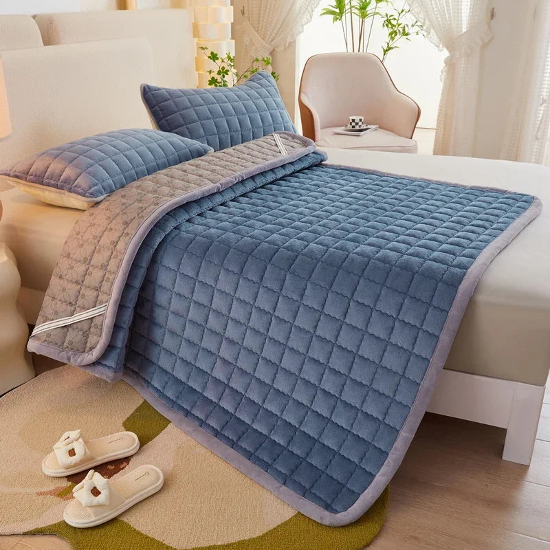 Velvet Quilted Mattress Topper