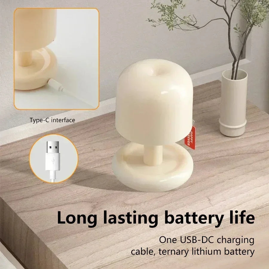 LED Mushroom Touch Table Lamp
