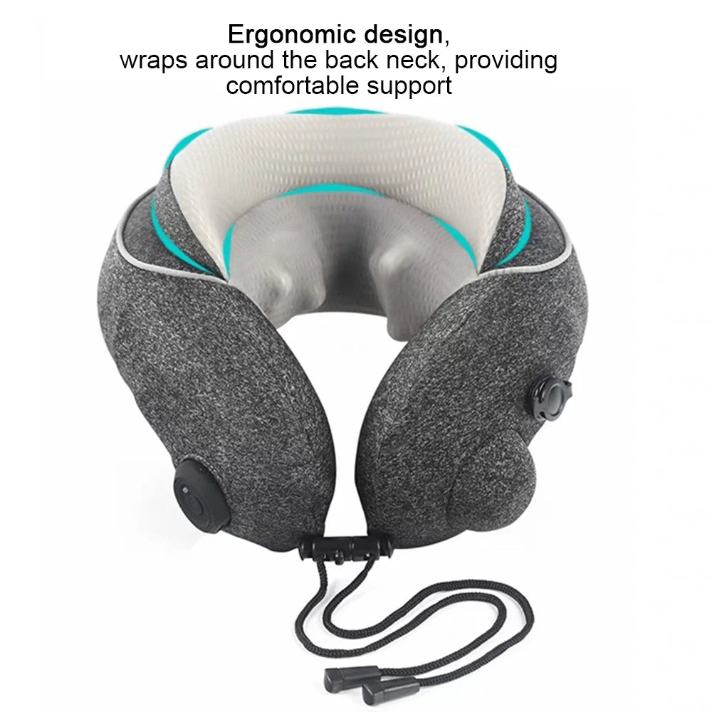 Inflatable U-Shaped Neck Massager Pillow