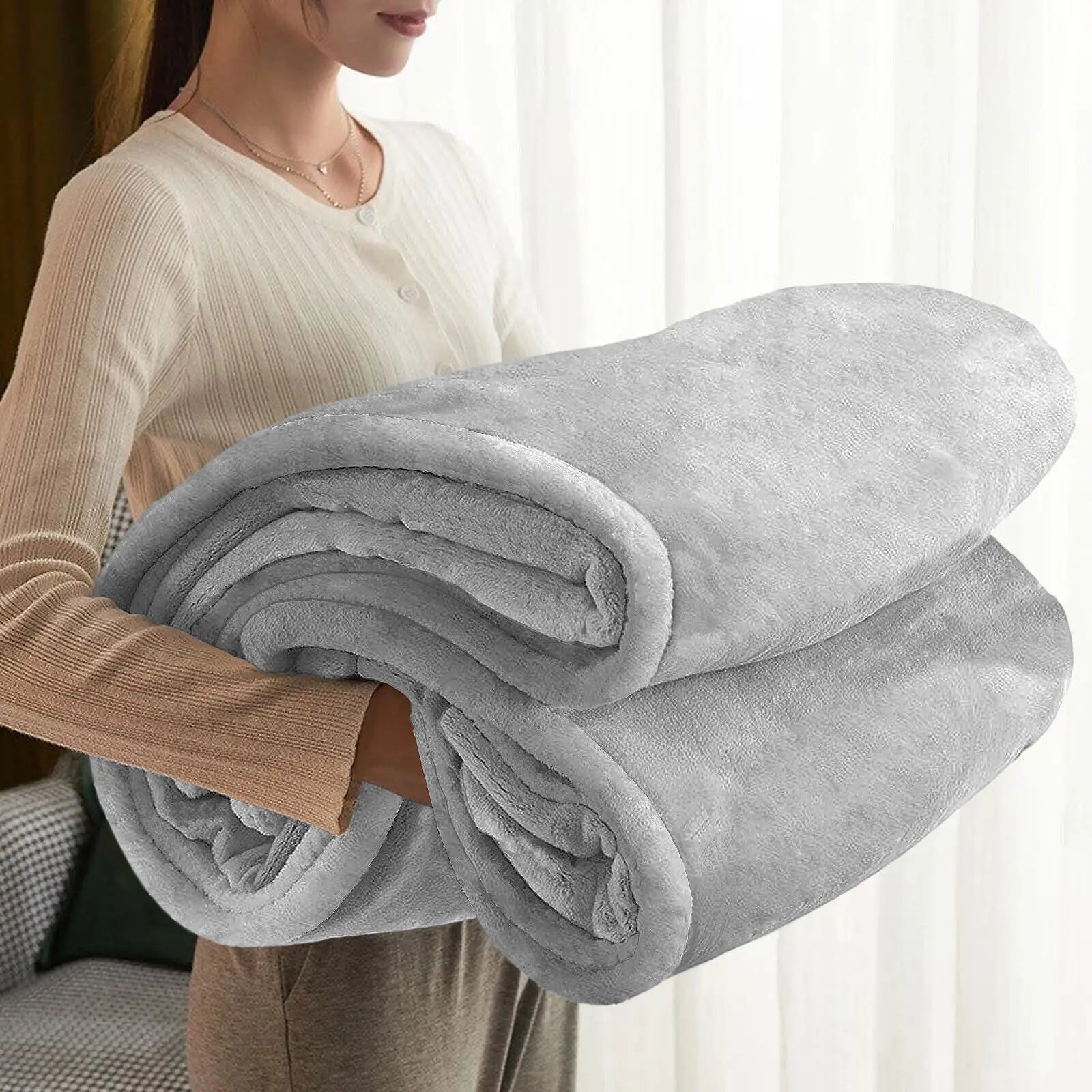 Fleece Plush Soft Blanket for Sofa & Bed