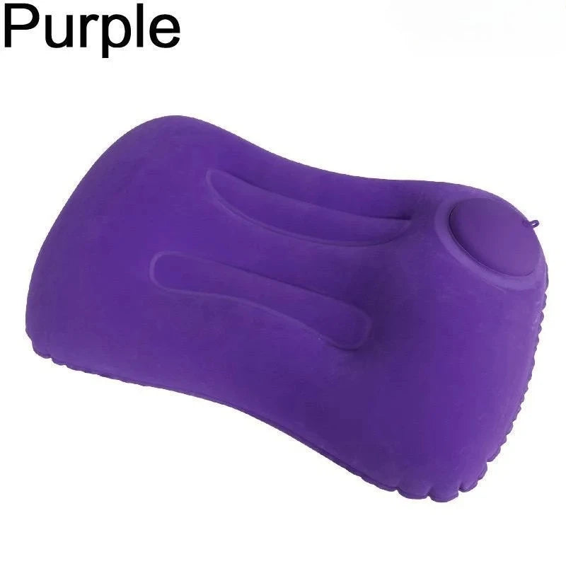 Flocking Inflatable Square Travel Pillow