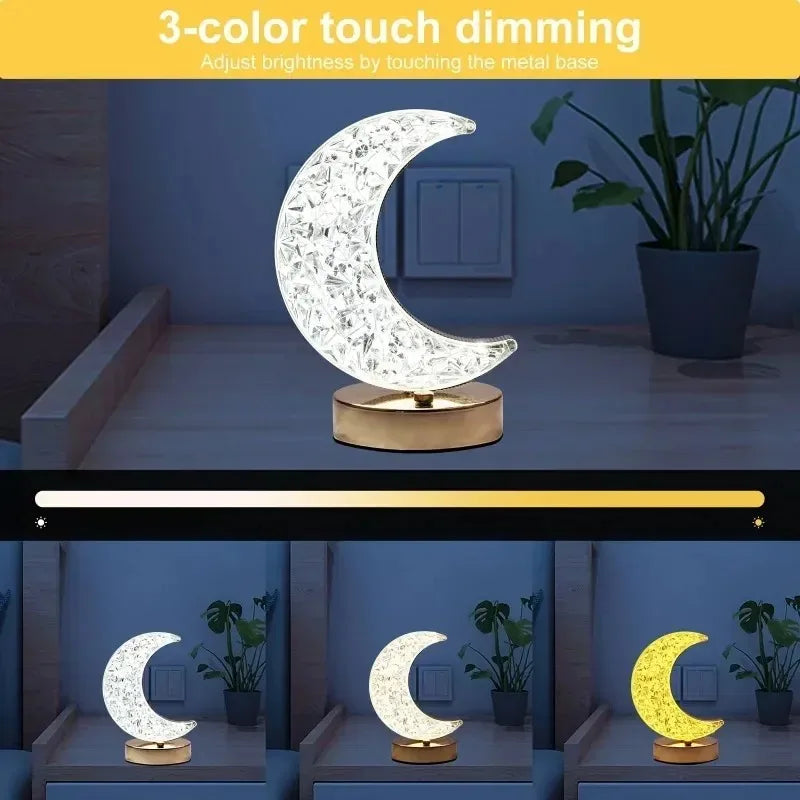 3D Moon LED Touch Night Lamp