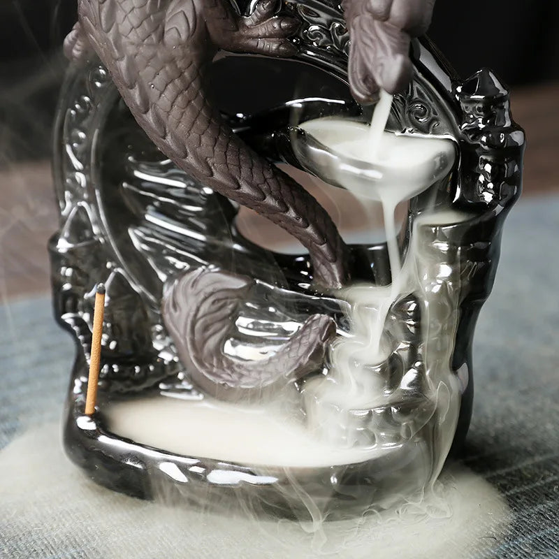 Dragon Backflow Incense Burner Ceramic
