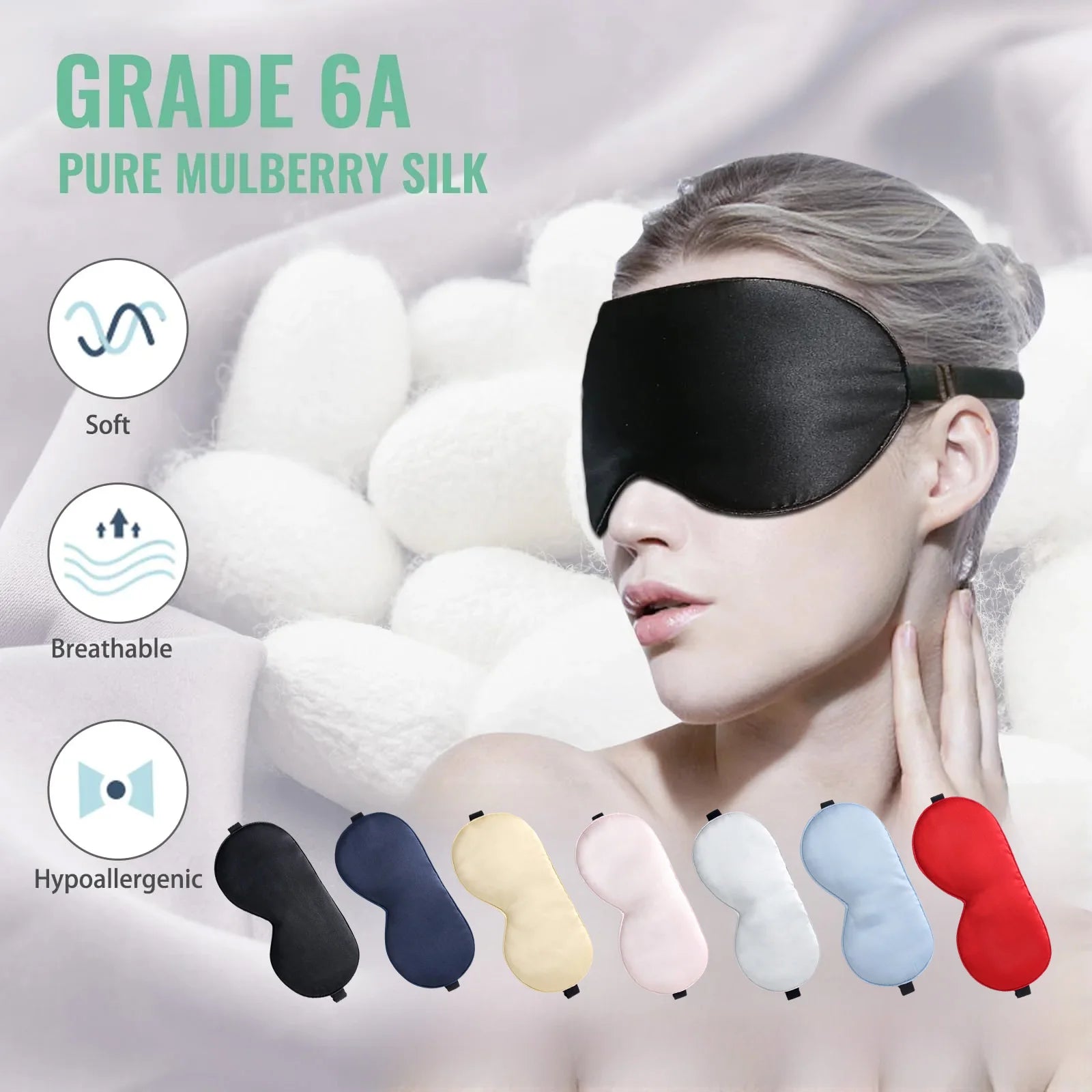 Mulberry Silk Sleep Mask – Adjustable Eye Cover