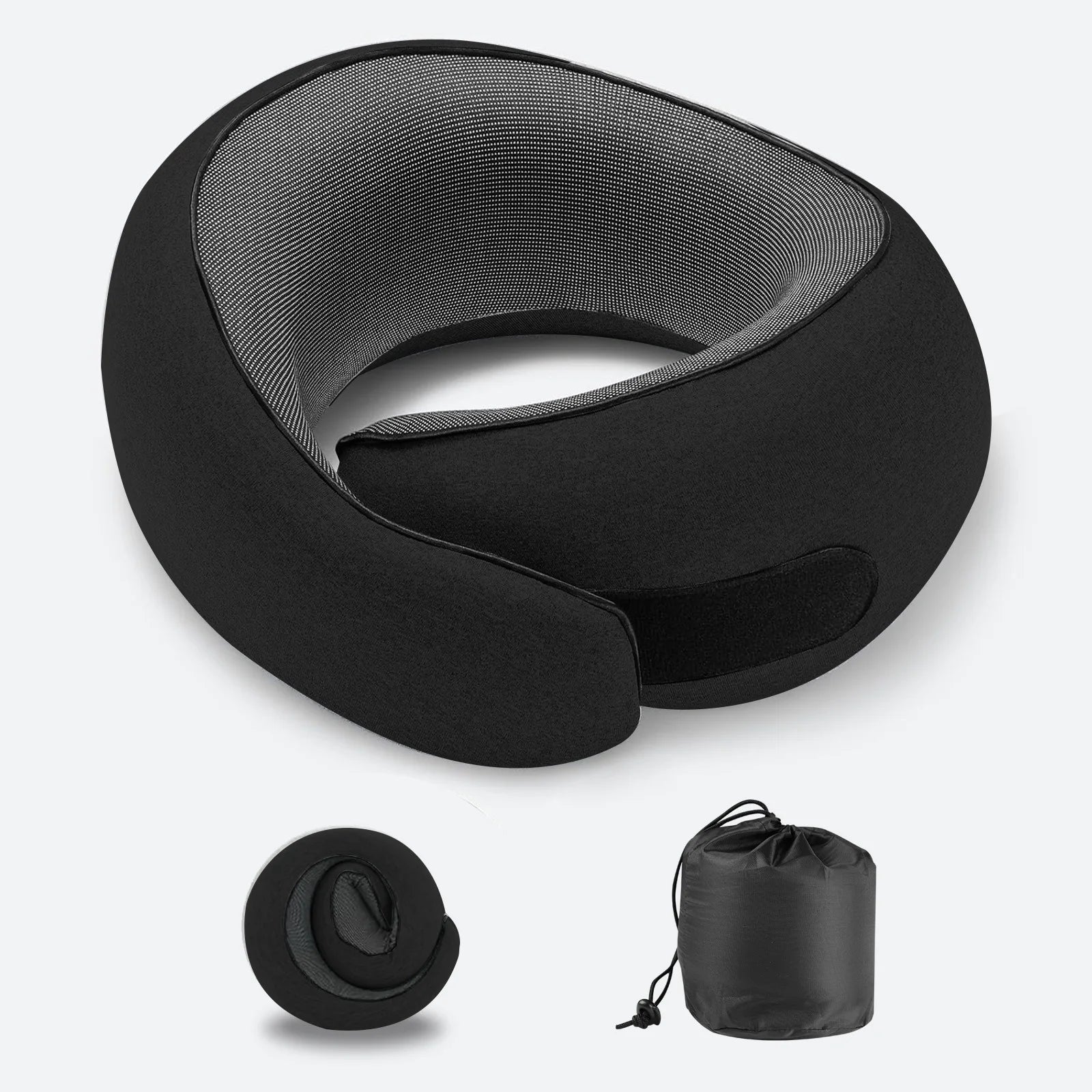 Snail-Shaped Memory Foam U-Shaped Travel Pillow