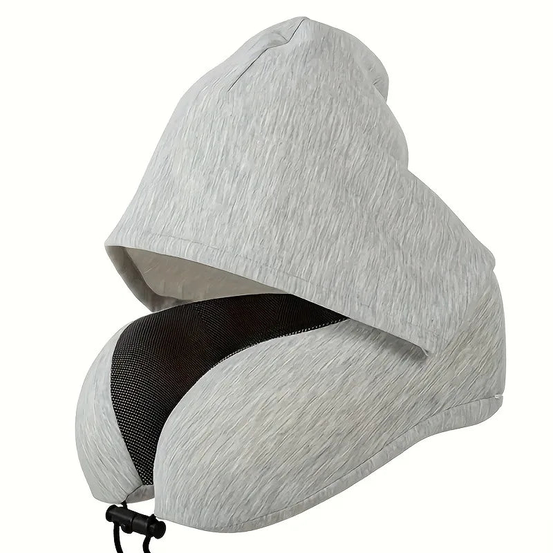 Hooded Memory Foam U-Shaped Travel Pillow