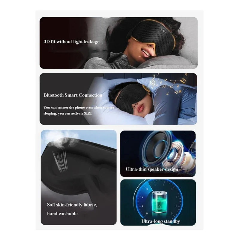 3D Bluetooth Sleep Mask – Headphones Eye Cover