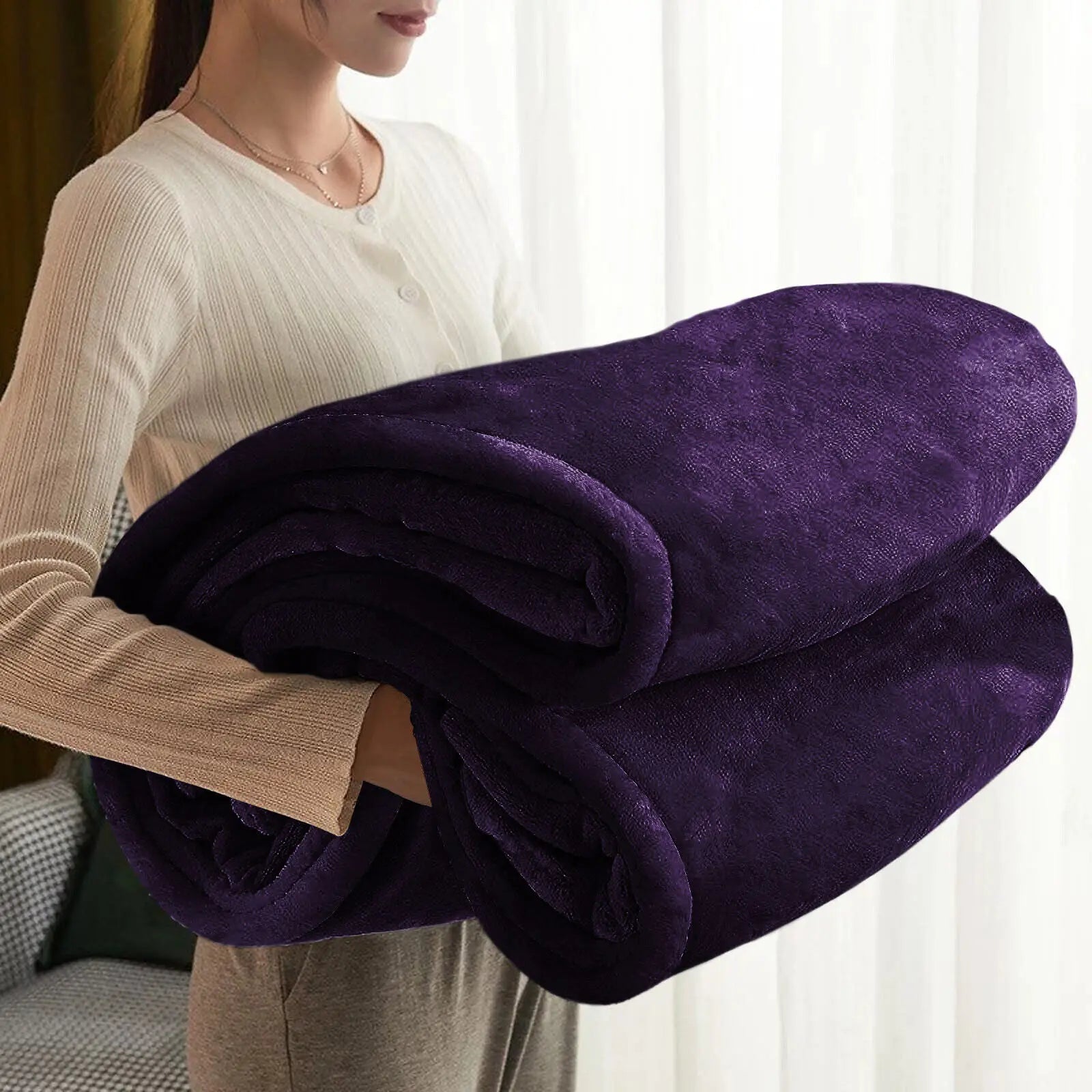 Fleece Plush Soft Blanket for Sofa & Bed