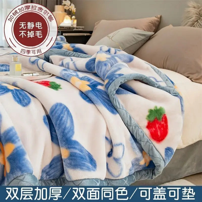 Weighted Raschel Plush Warm Blanket