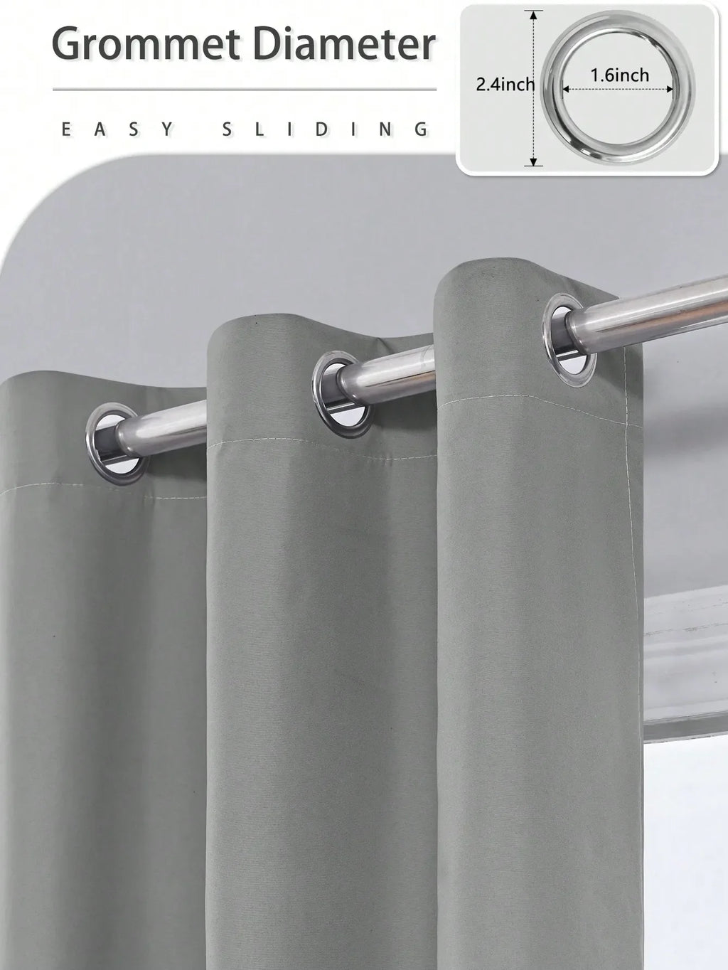 Solid 100% Blackout Curtain with Grommets