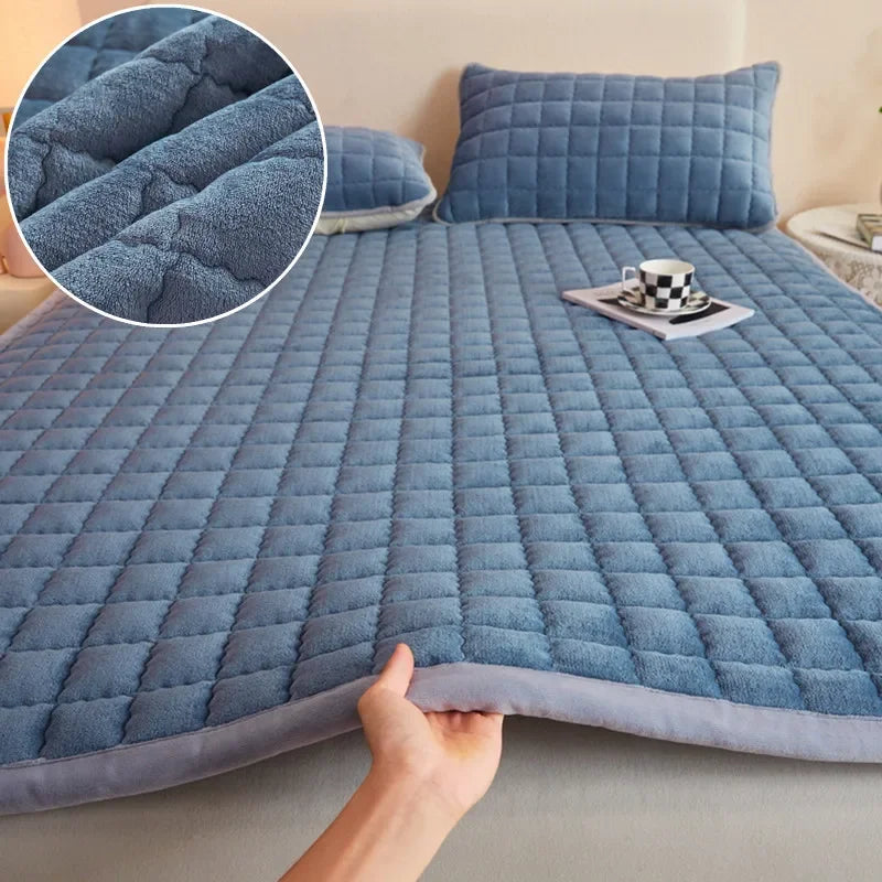 Velvet Quilted Mattress Topper