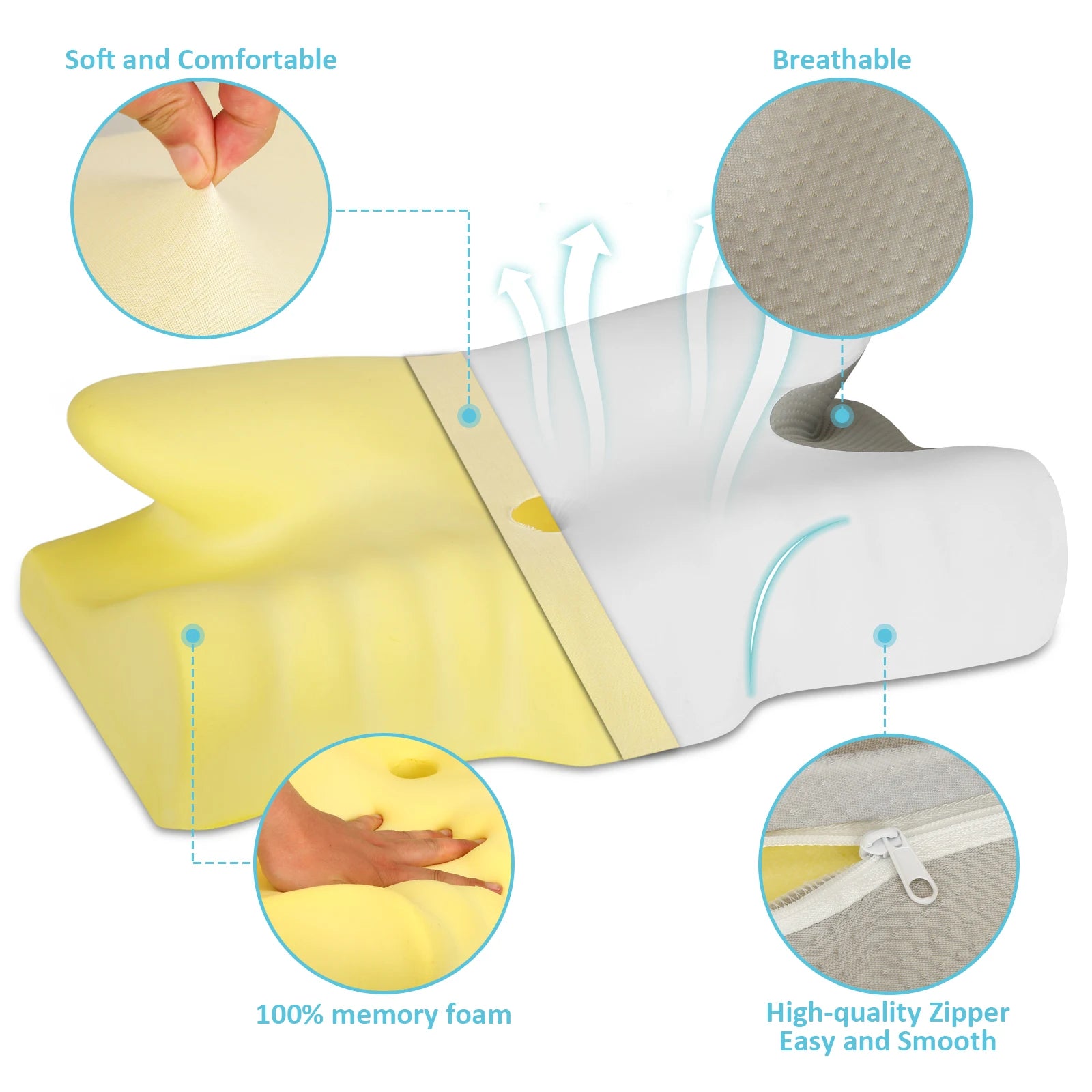 Ergonomic Memory Foam Cervical Pillow