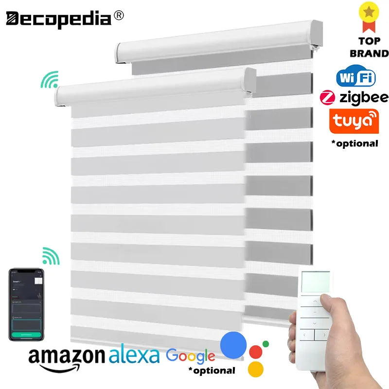 Custom Motorized Zebra Blinds – Day & Night