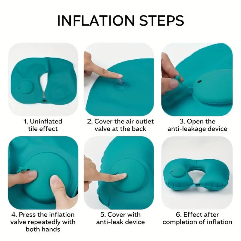 Inflatable Portable U-Shaped Travel Neck Pillow