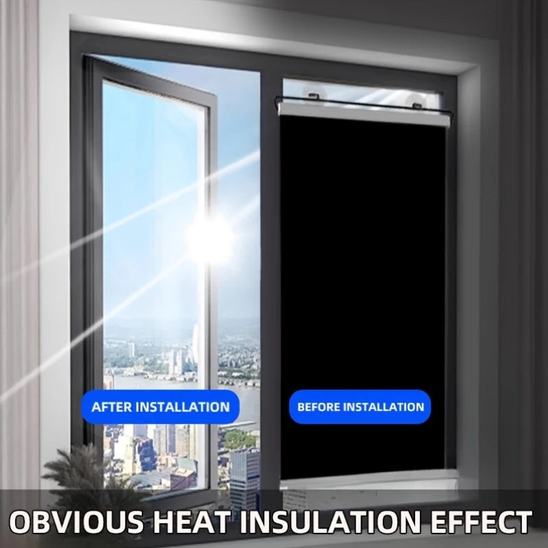 No-Drill Blackout Roller Blind – Window Shade