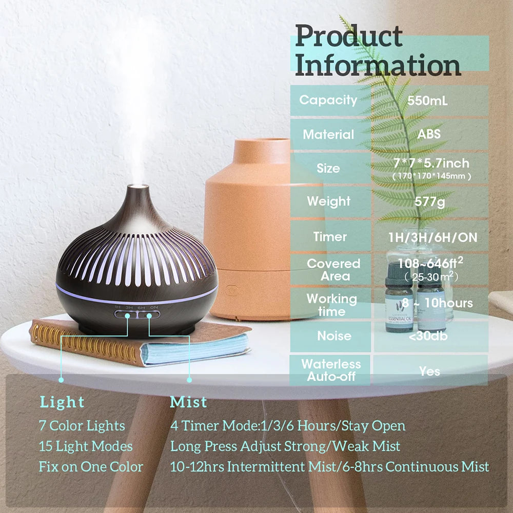 500ML Wood Grain Aroma Diffuser