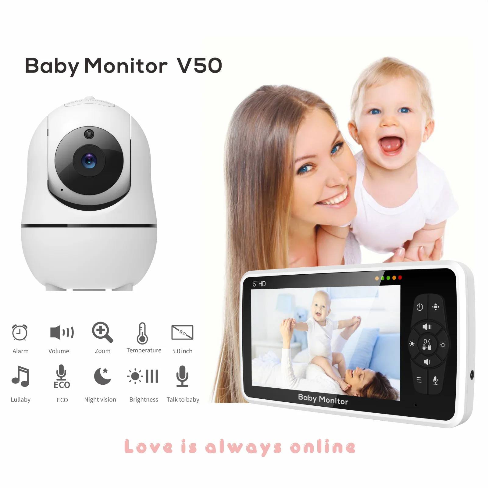 5" Video Baby Monitor with Camera & Audio