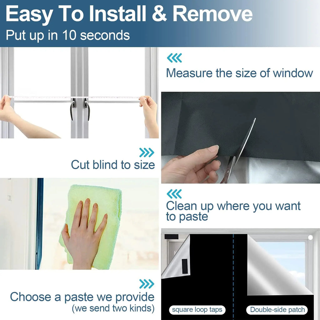 100% Blackout Window Cover Privacy Film Cloth