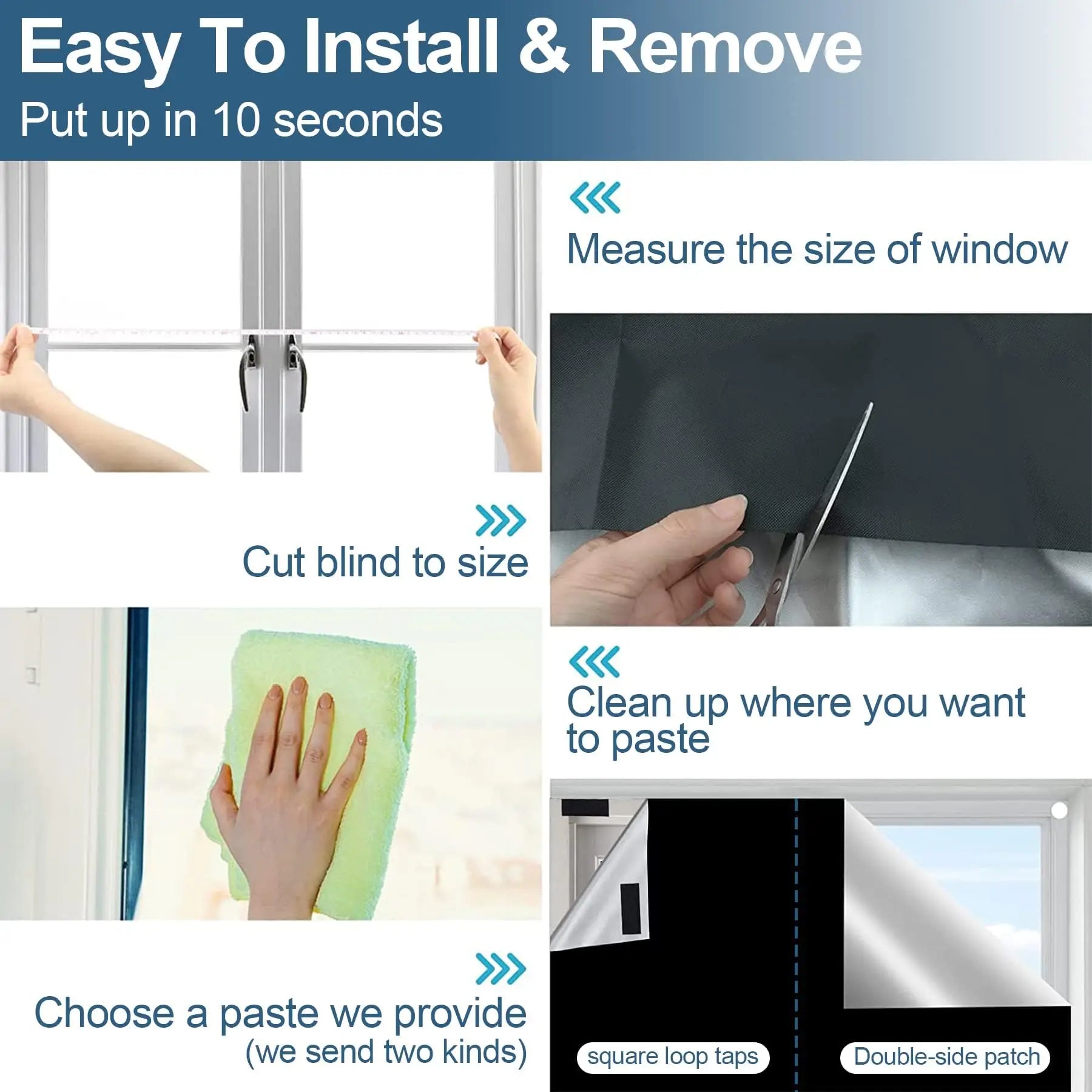 100% Blackout Window Cover Privacy Film Cloth
