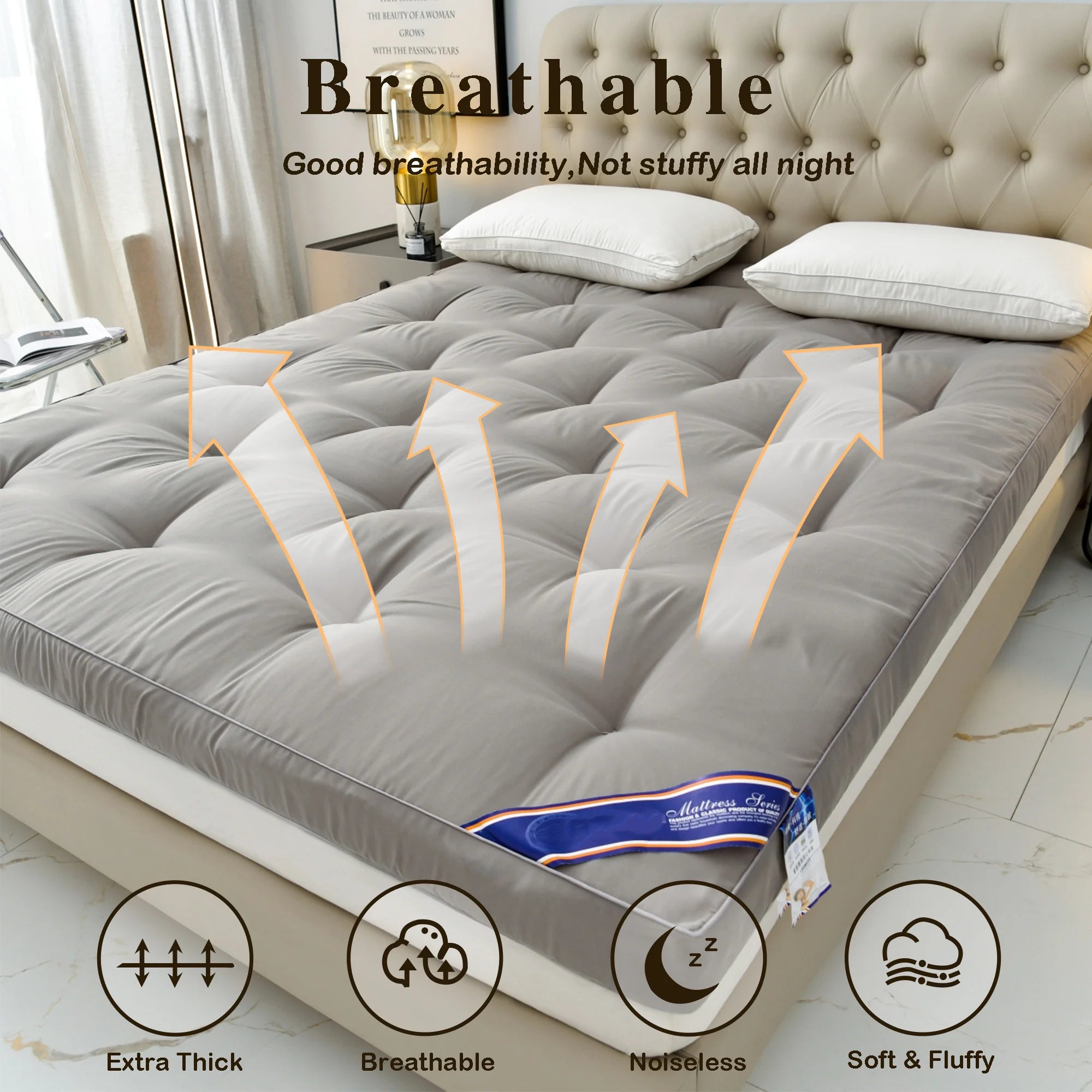 Cooling Plush Pillow Top Mattress Topper
