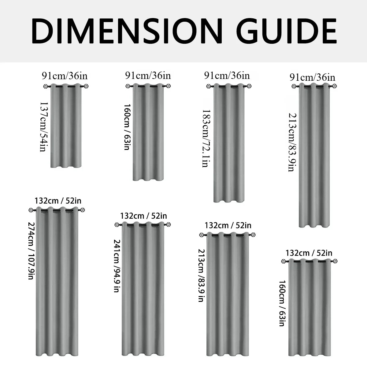 2 Panels Solid 100% Blackout Curtains