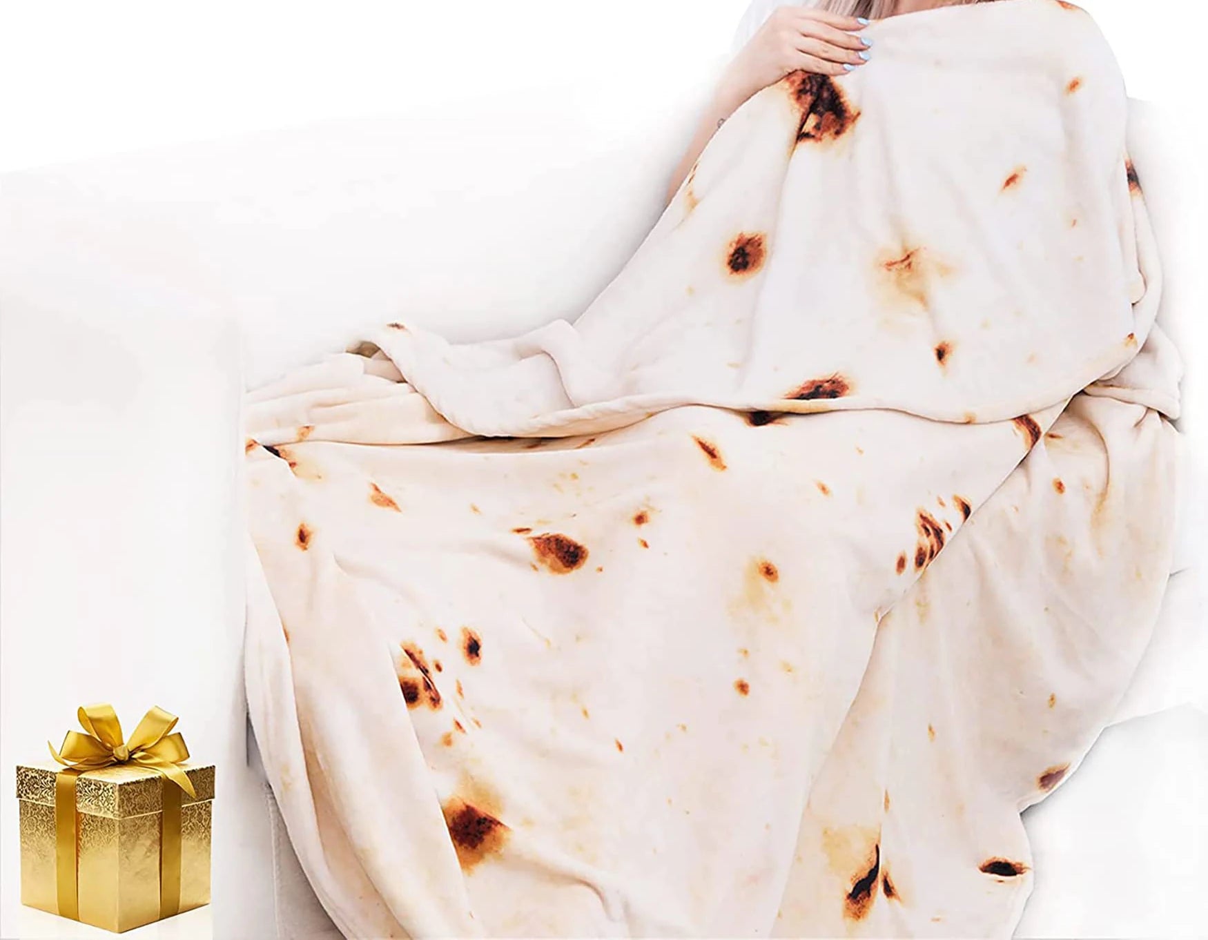 Burrito Tortilla Flannel Throw Blanket