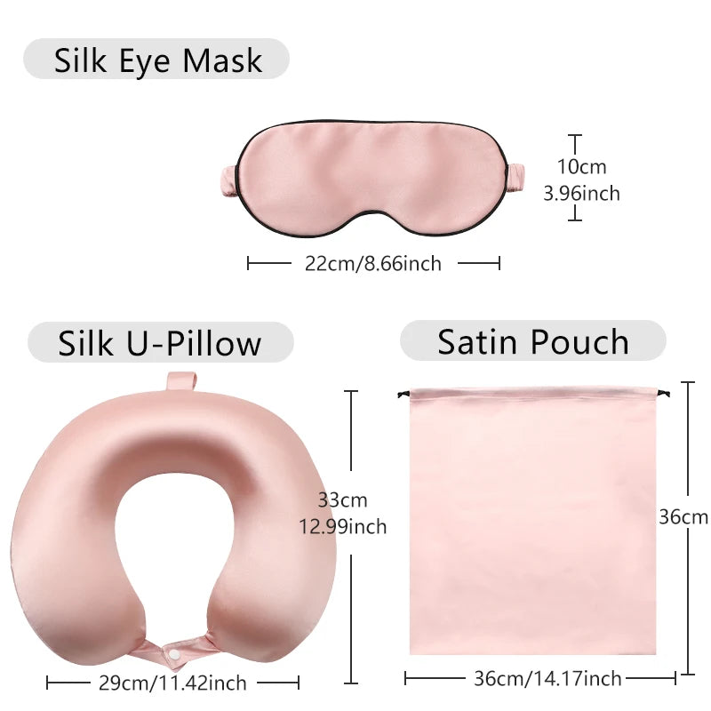 Silk Memory Foam U-Shaped Travel Neck Pillow