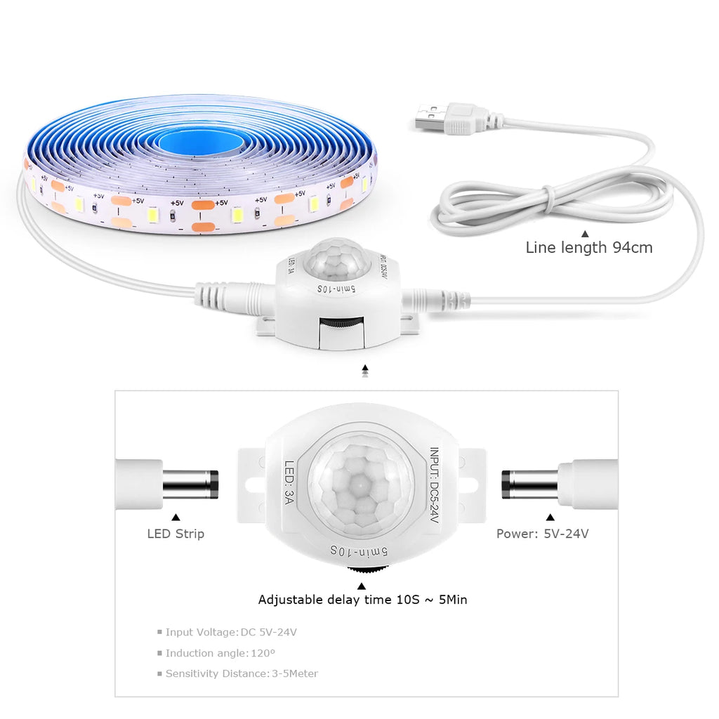 USB PIR Motion Sensor LED Strip Light